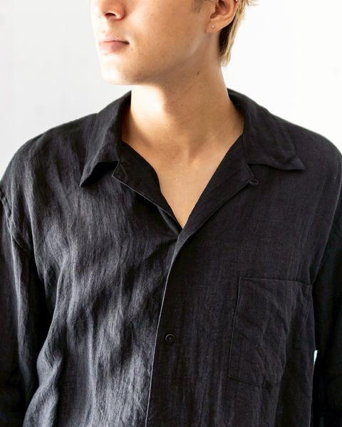 blurhms Linen Open-collar Shirt L/S Style