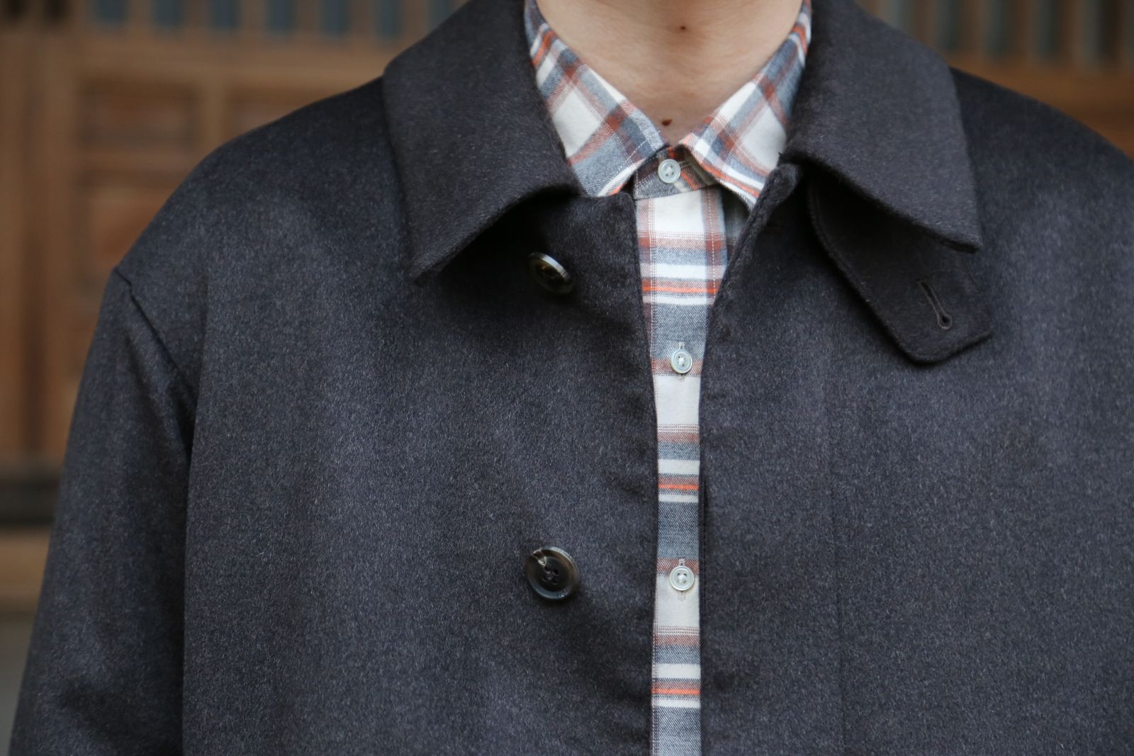 YOKE 新作 CASHMERE 3WAY BAL COLLAR SHARE COAT(YK20AW0134C)"DARK BROWN"style.2020.10.10.