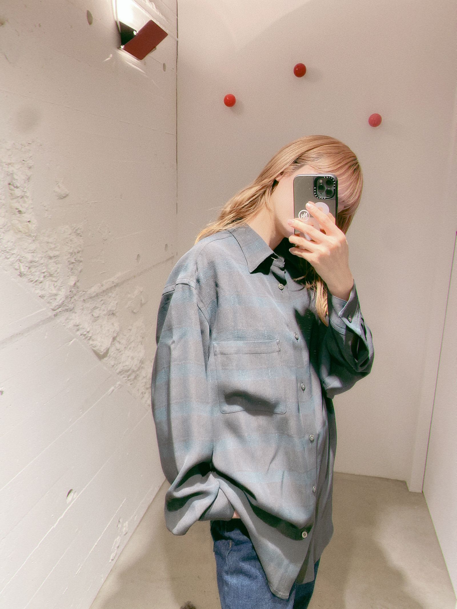 ヨーク24SS PLAID JACQUARD SHIRT(YK24SS0646SH)CHARCOAL