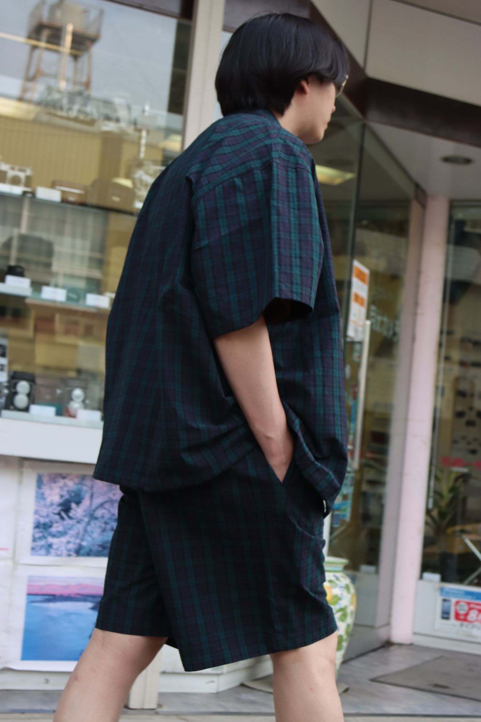 イズネス22SS BALLOON WIDE SHIRT(1022SSSH03)BLACK WATCH