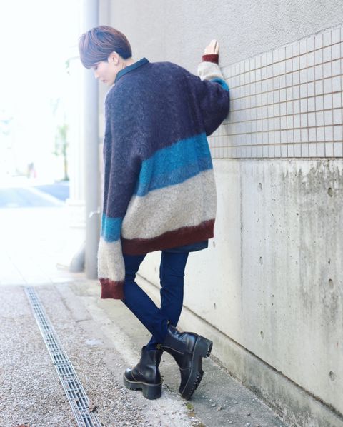 YOKE 新作MOHAIR BORDER CARDIGAN style.2023.9.3