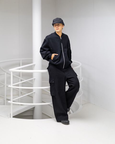 コムデギャルソンオム 綿ウール裏毛MA-1ジャケット MARK スタイル