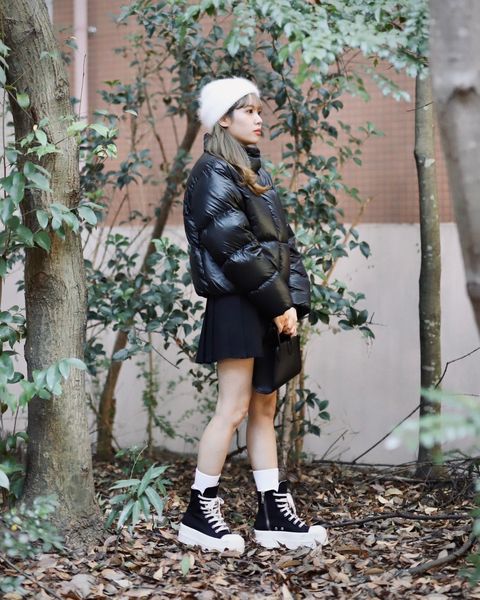 CANADA GOOSE 新作CYPRESS CROPPED PUFFER BLACK LABEL style.2023.12.8