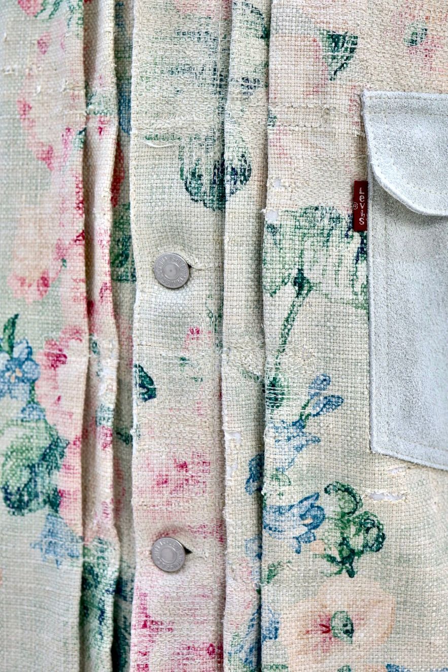 ジュンヤワタナベマン 26SS Levi'sWネーム レーヨンリネン花柄プリント×牛革ジャケット(WQ-J204-051)☆2月6日(金)発売！