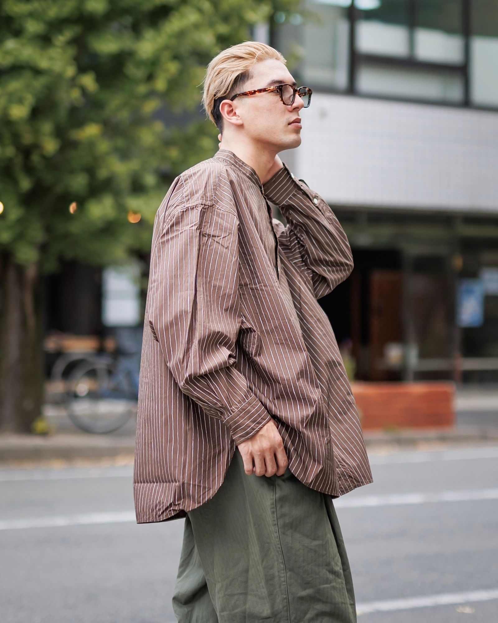 S.F.C 24FW エスエフシー NO COLLAR SFC SHIRT(SFCEW24S03)Brown☆9月21日(土)発売！