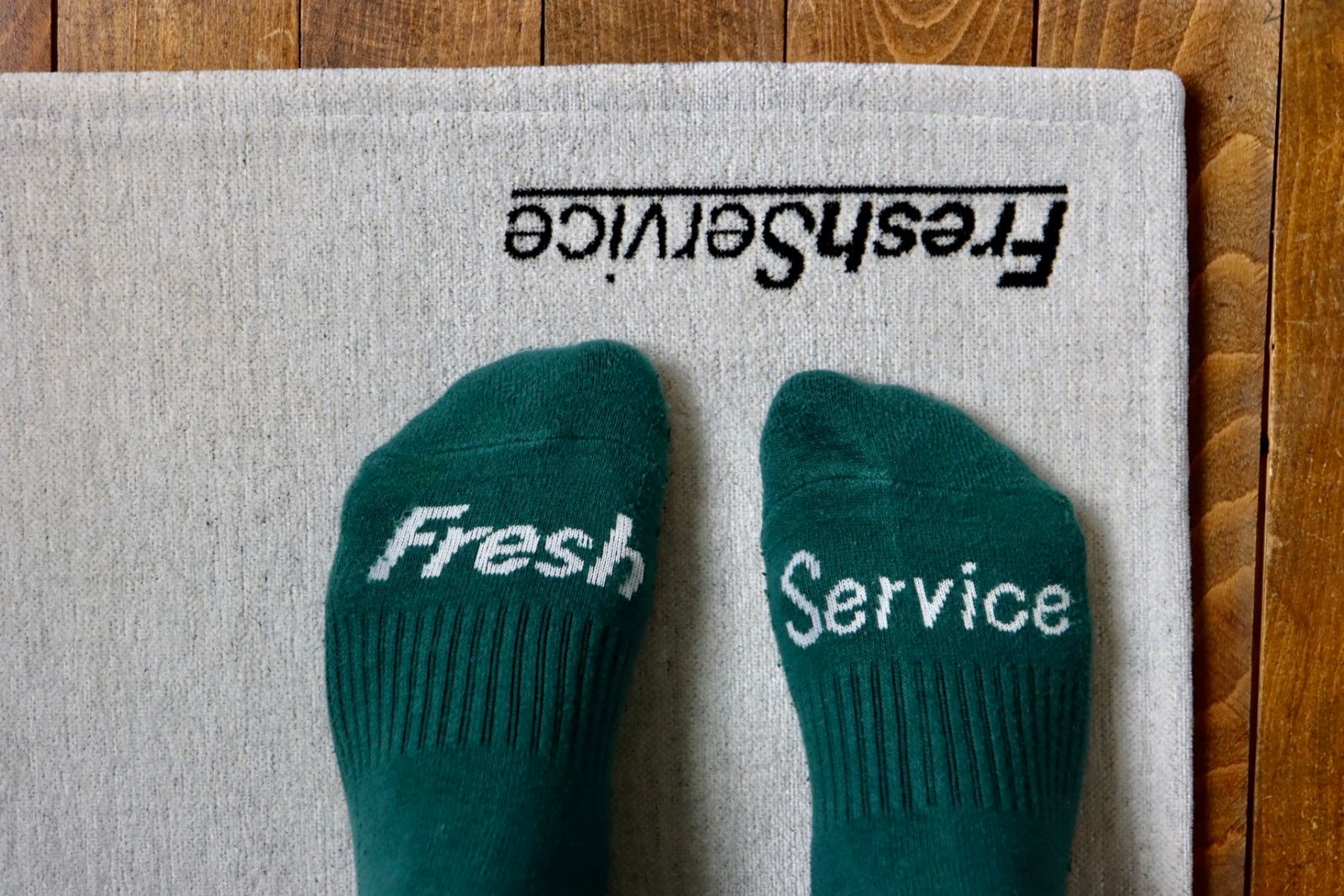 FreshService DRY OXFORD CORPORATE L/S B.D. SHIRT"GREEN STRIPE"スタイル