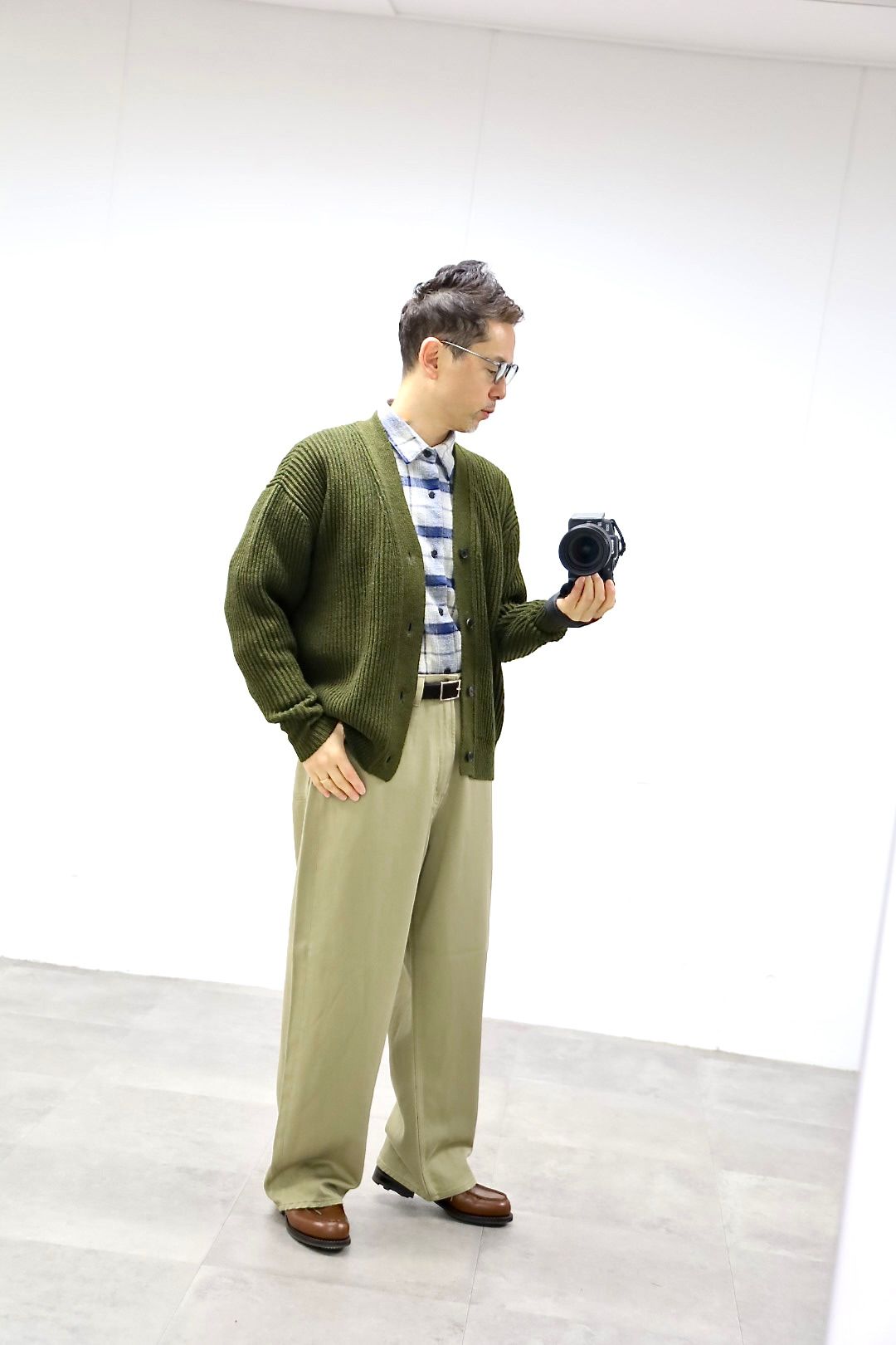 A.PRESSE 2026 STYLE1 Washed Silk Cotton Pique Pantsスタイル