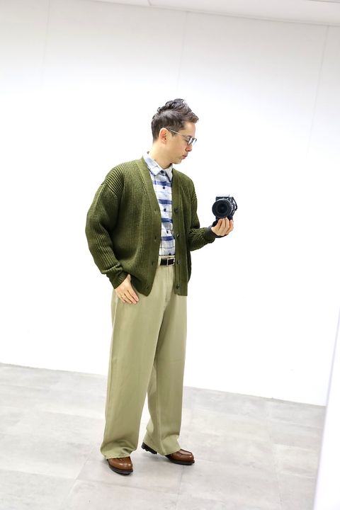 A.PRESSE 2026 STYLE1 Washed Silk Cotton Pique Pantsスタイル