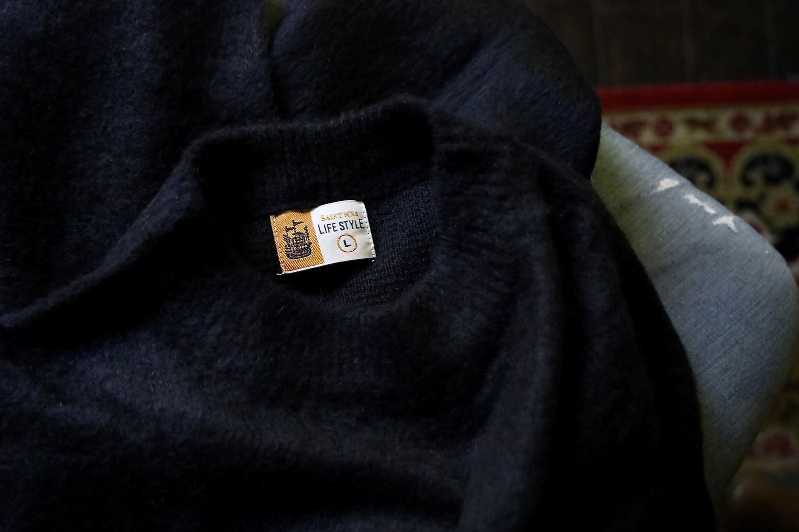 セントマイケル24AW CLEAN MOHAIR CR KNIT(SM-YS1-0000-056)BLACK