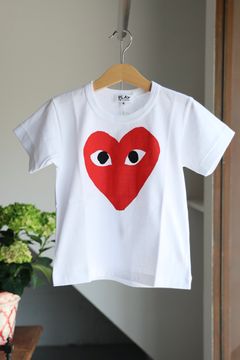 プレイコムデギャルソン キッズ レッドハートTシャツ (White) KID'S
