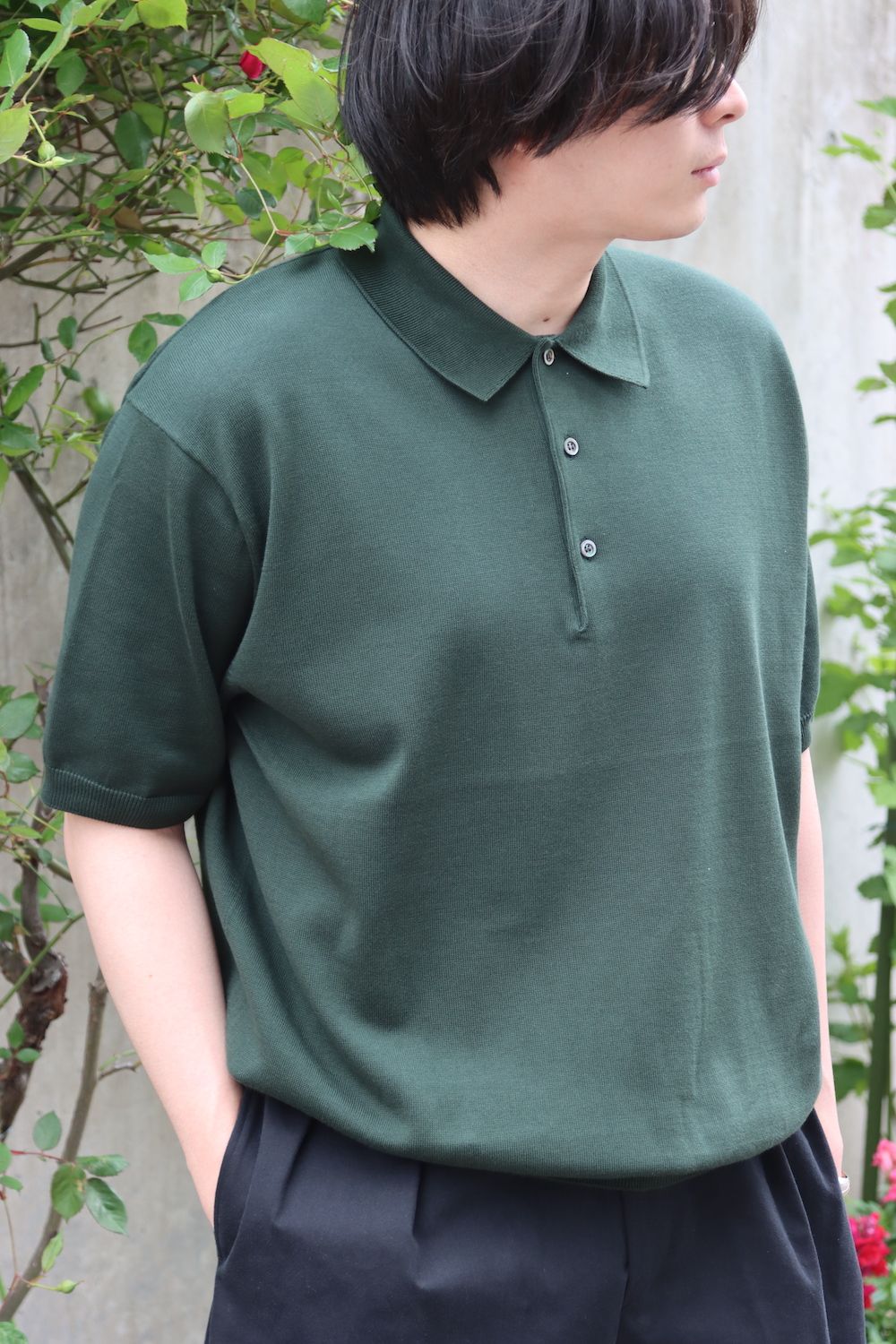 特価価格 【A.PRESSE】Cotton Knit S/S Polo Shirts - トップス