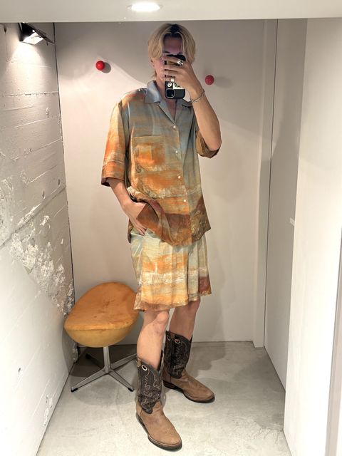 YOKE 24SS 新作LANDSCAPE PRINTED OPEN COLLAR SHIRT style 2024.5.7