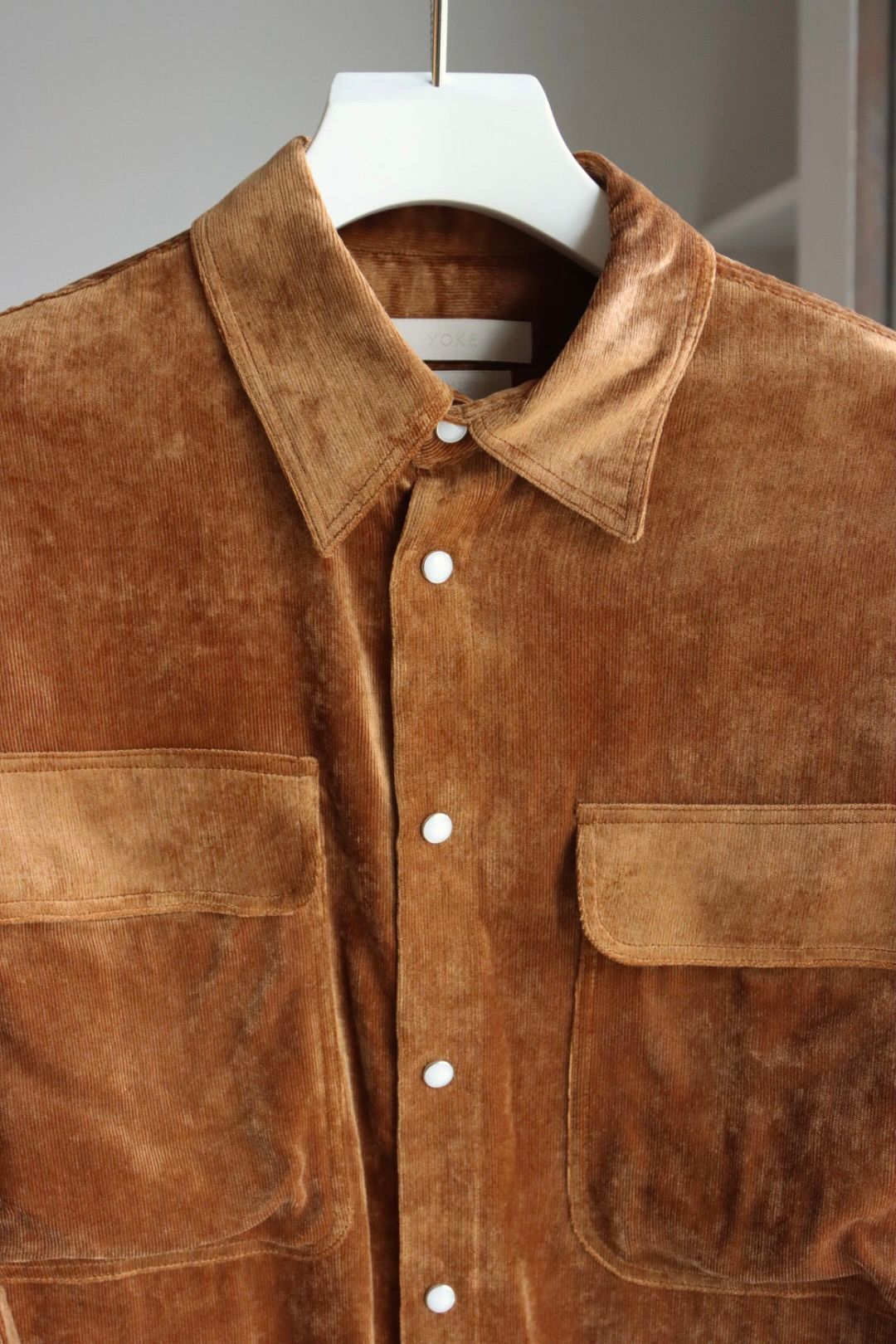 ヨーク 25FW シャツ Rayon Corduroy Western Shirt(YK25FW01084SH)BROWN