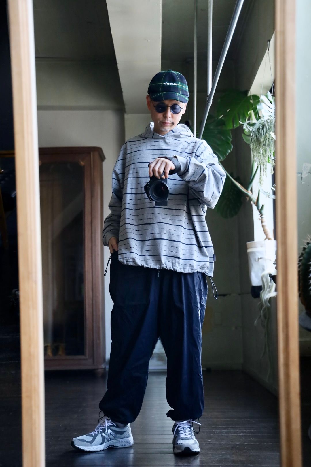 S.F.C 25SS HOODIE MIX SIDE STRIPE LS TEE"Grey-Navy"スタイル