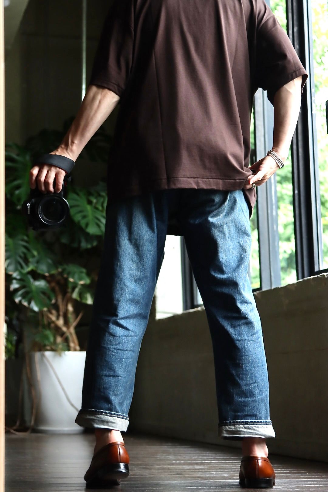 ATON エイトン 22FW SUVIN 60/2 OVERSIZED S/S T-SHIRT BURGUNDYスタイル.2022.6.28.