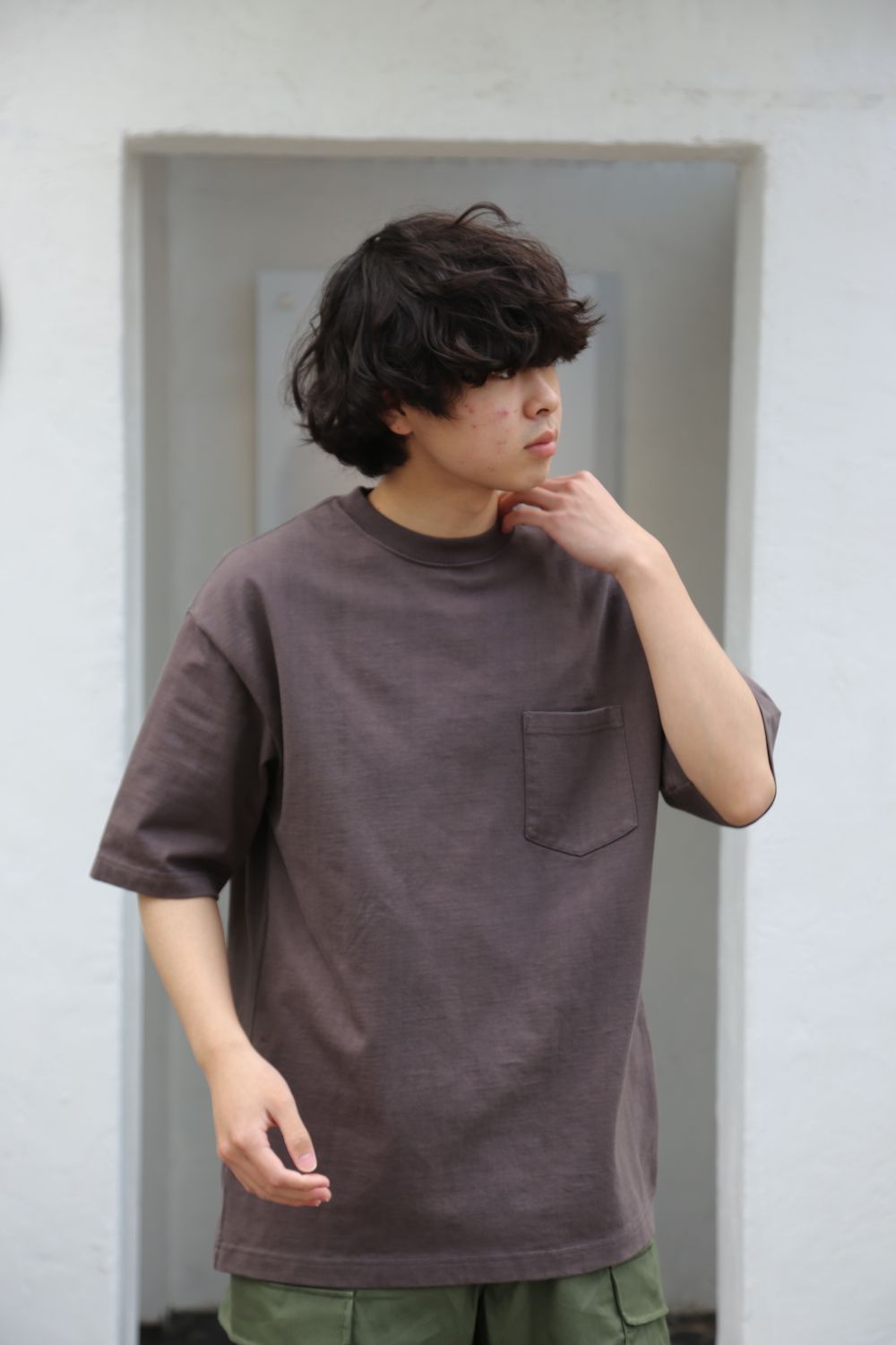 CIOTA スビンコットン10/-度詰め 吊り天竺ポケット付き半袖Tシャツ(CSLM-106M) style. 2021.04.25.