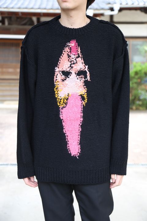 doublet 2020FW 本日発売 doublet HAND-KNITTING JACQUARD PULLOVER "BLACK"Style.2020.10.17.