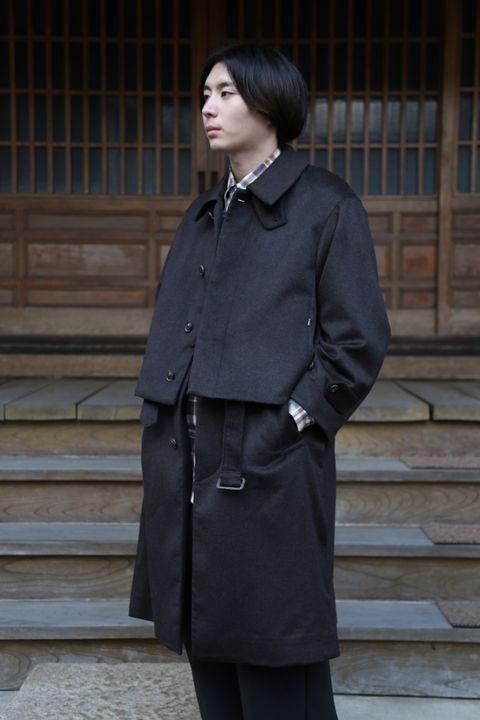 YOKE 新作 CASHMERE 3WAY BAL COLLAR SHARE COAT(YK20AW0134C)"DARK BROWN"style.2020.10.10.