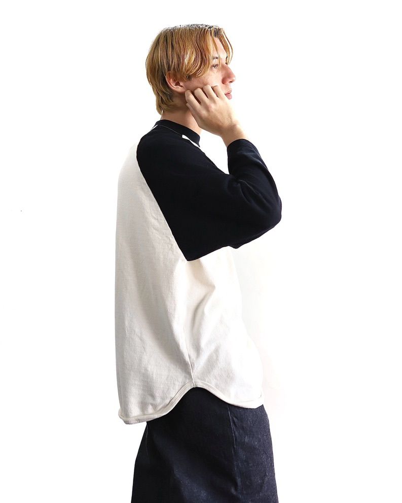 blurhms - ブラームス 24SS Co/Silk Nep Baseball Raglan Tee