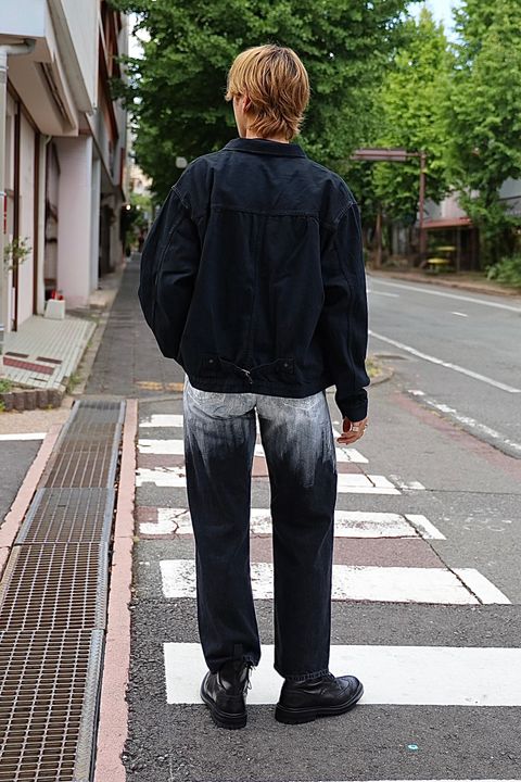 A.PRESSE 1st Type Denim Jacket & HAND PAINTED DENIM WIDE STRAIGHT PANTS