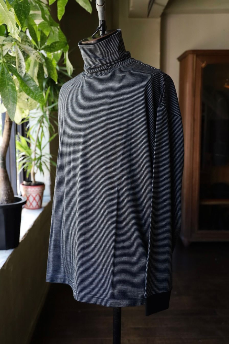 グラフペーパー 25AW Wool Border L/S Turtle Neck Tee(GU253-70231B)BLACK×GRAY☆9月6日(土)発売！
