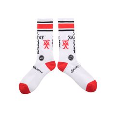 セントマイケル SINNER SOCKS (SM-HR1-0000-107)WHITE/RED★10月11日(土)発売！