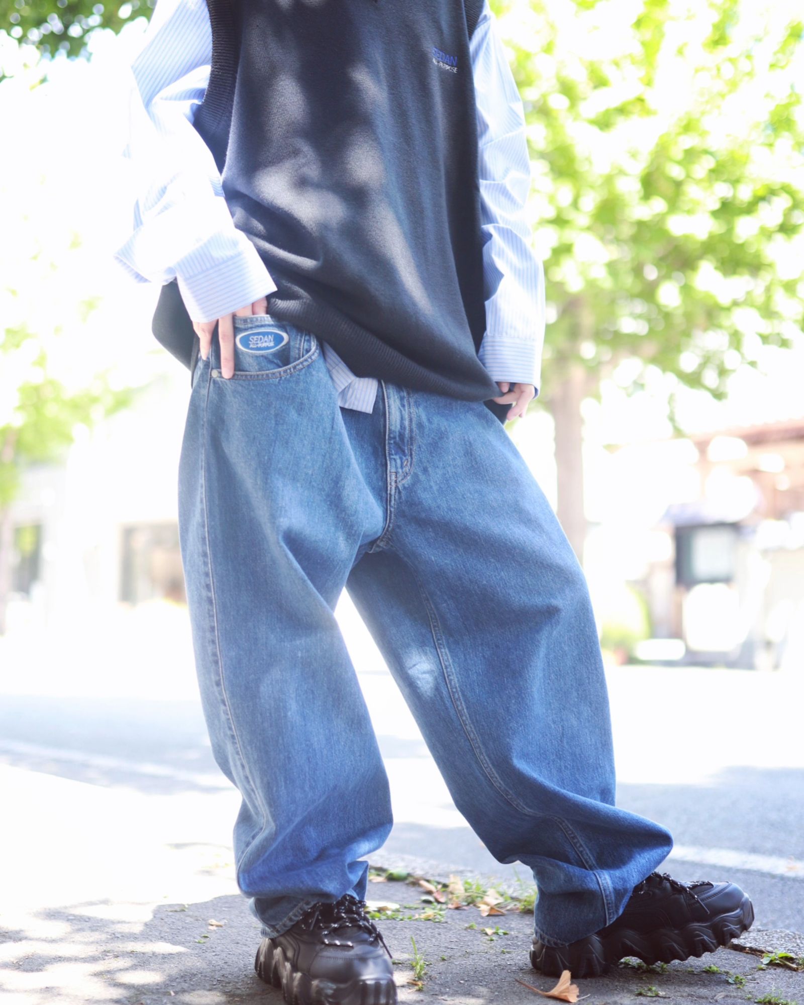 セダンオールパーパス23FW Oval Logo Denim Pant(SD23F-PT07)INDIGO