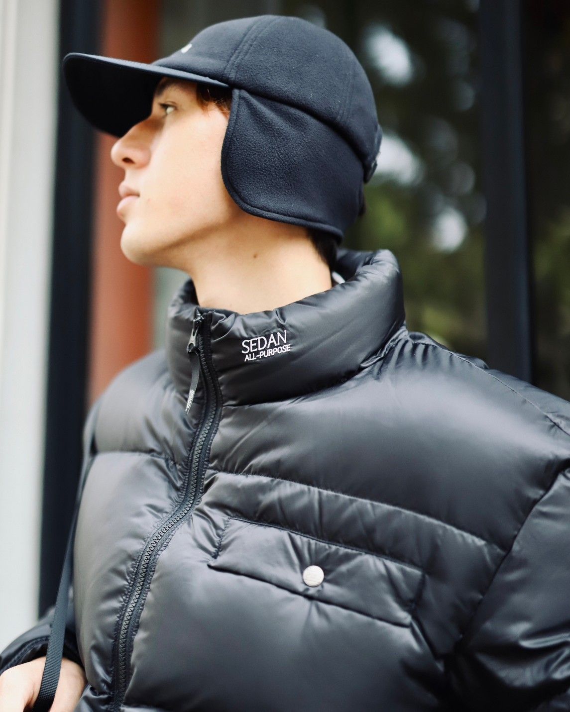 セダンオールパーパスFW23 Arch Logo Ear Flap Fleece Cap(SD23F-CP05)Black x Black☆10月28日(土)発売！