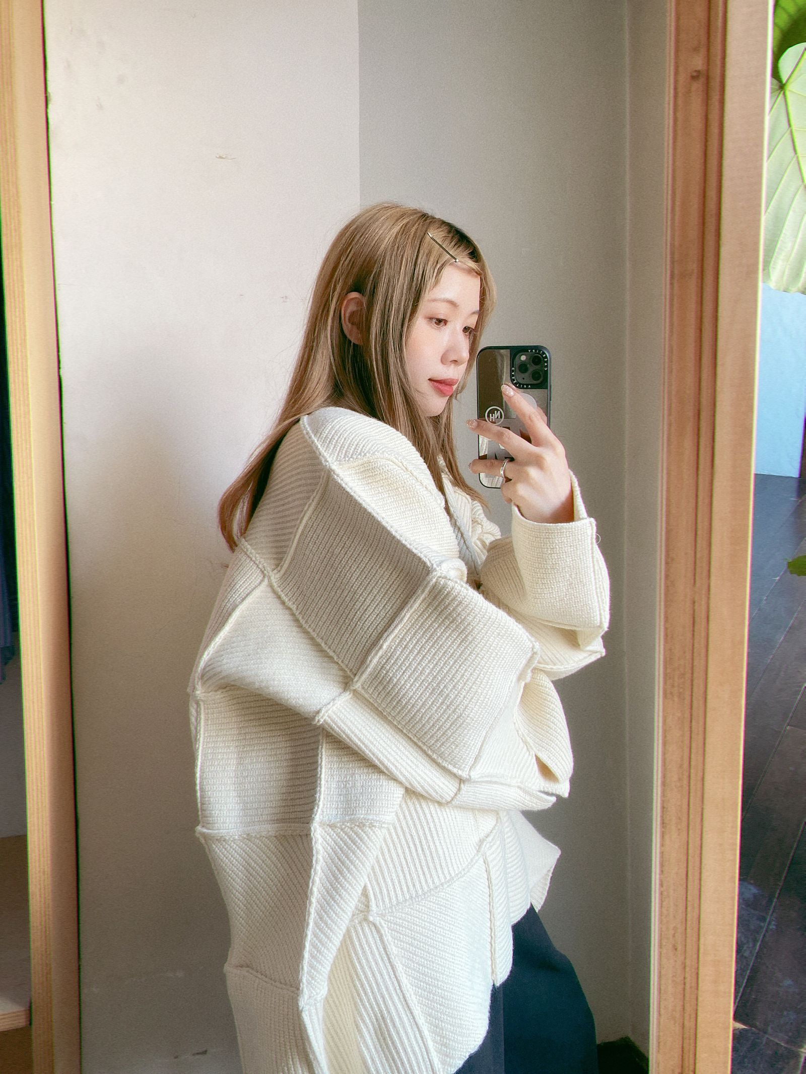 YOKE 24SS PATCHWORK RIB BUTTONED CARDIGAN style.2023.12.23
