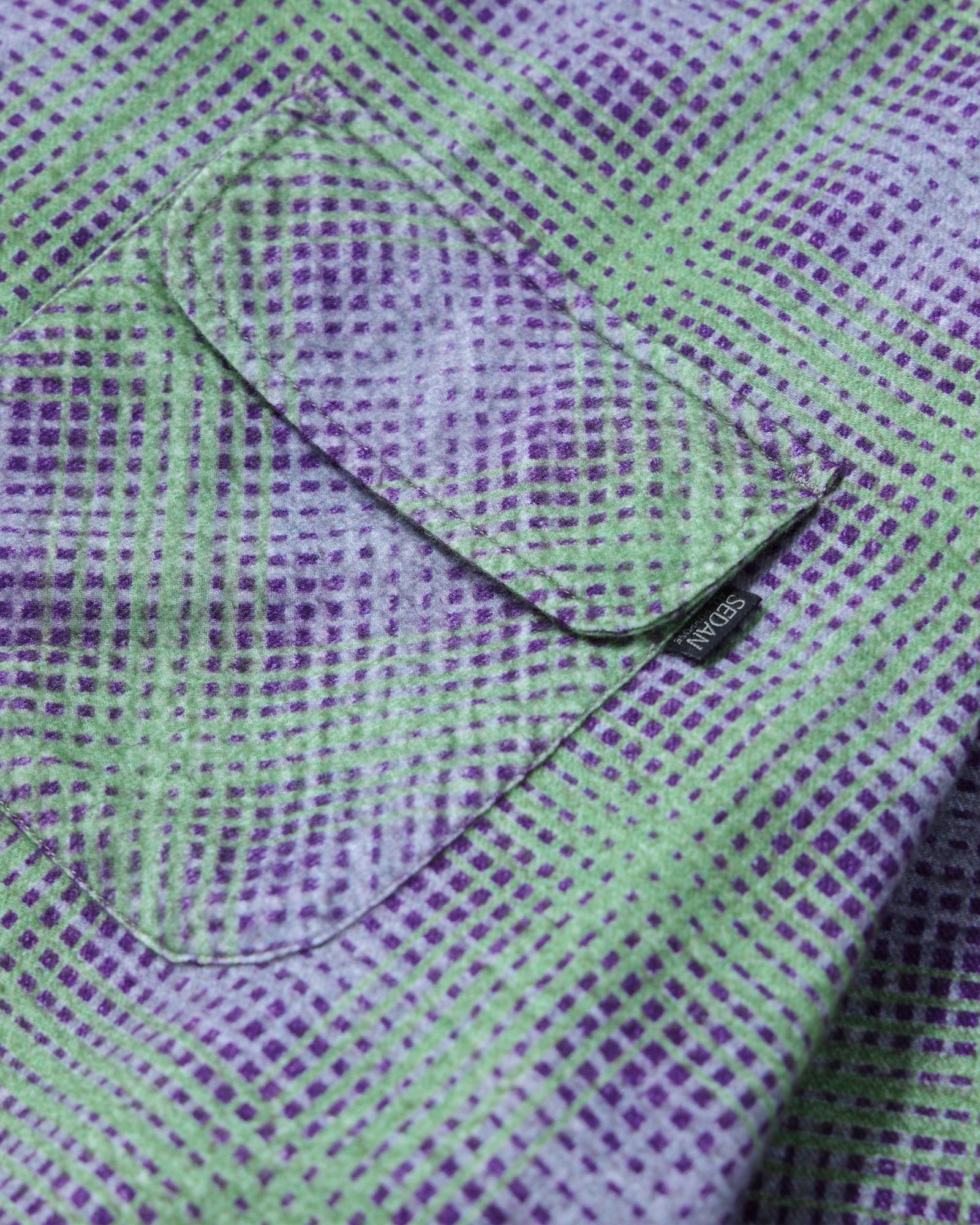 セダンオールパーパス FW25 Printed Plaid Flannel Open Collar Shirt(SD25F-SH02)Green×Purple☆9月6日(土)発売！