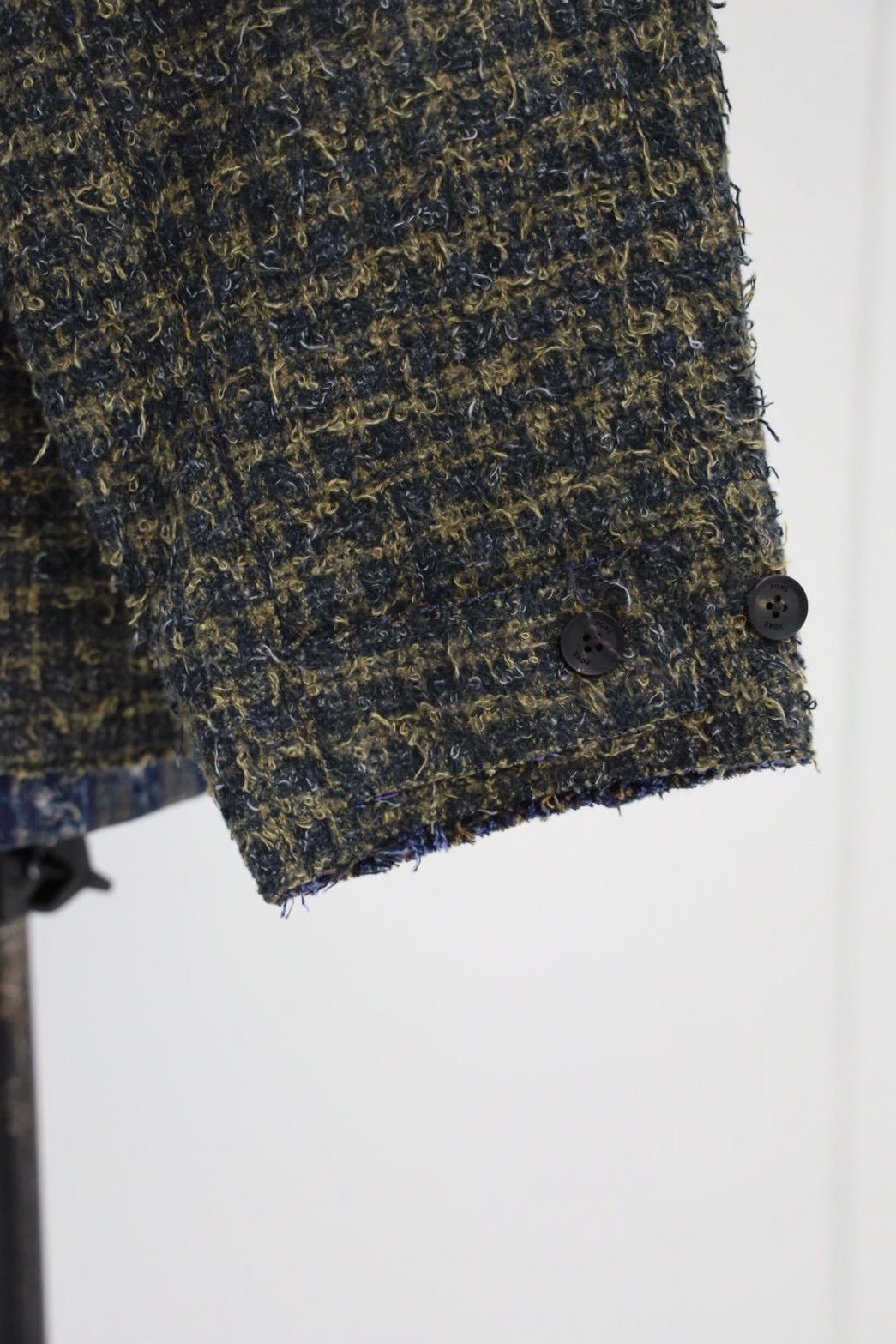ヨーク 25FW Needlepunched Cotton Plaid Drizzler Jacket(YK25FW01031B) GREEN☆10月11日(土)新作発売！