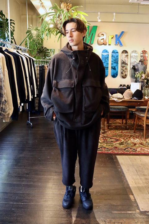 S.F.C 新作FLEECE HOODIE JACKET"BLACK"スタイル