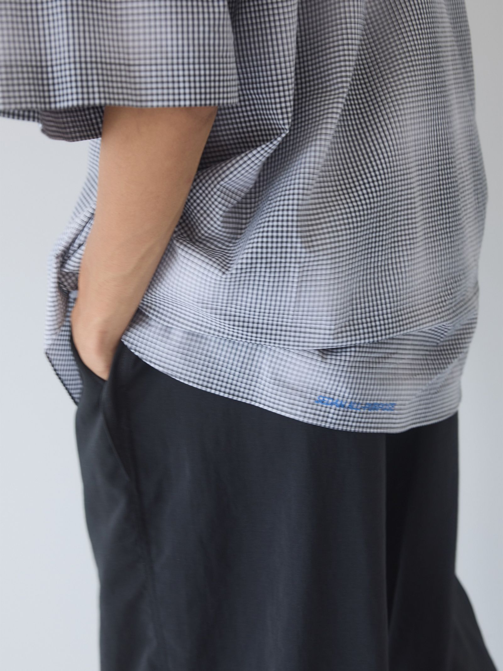 セダンオールパーパスSS24 Detachable Shadow Plaid BD Shirt (SD24S-SH04)Blue Plaid