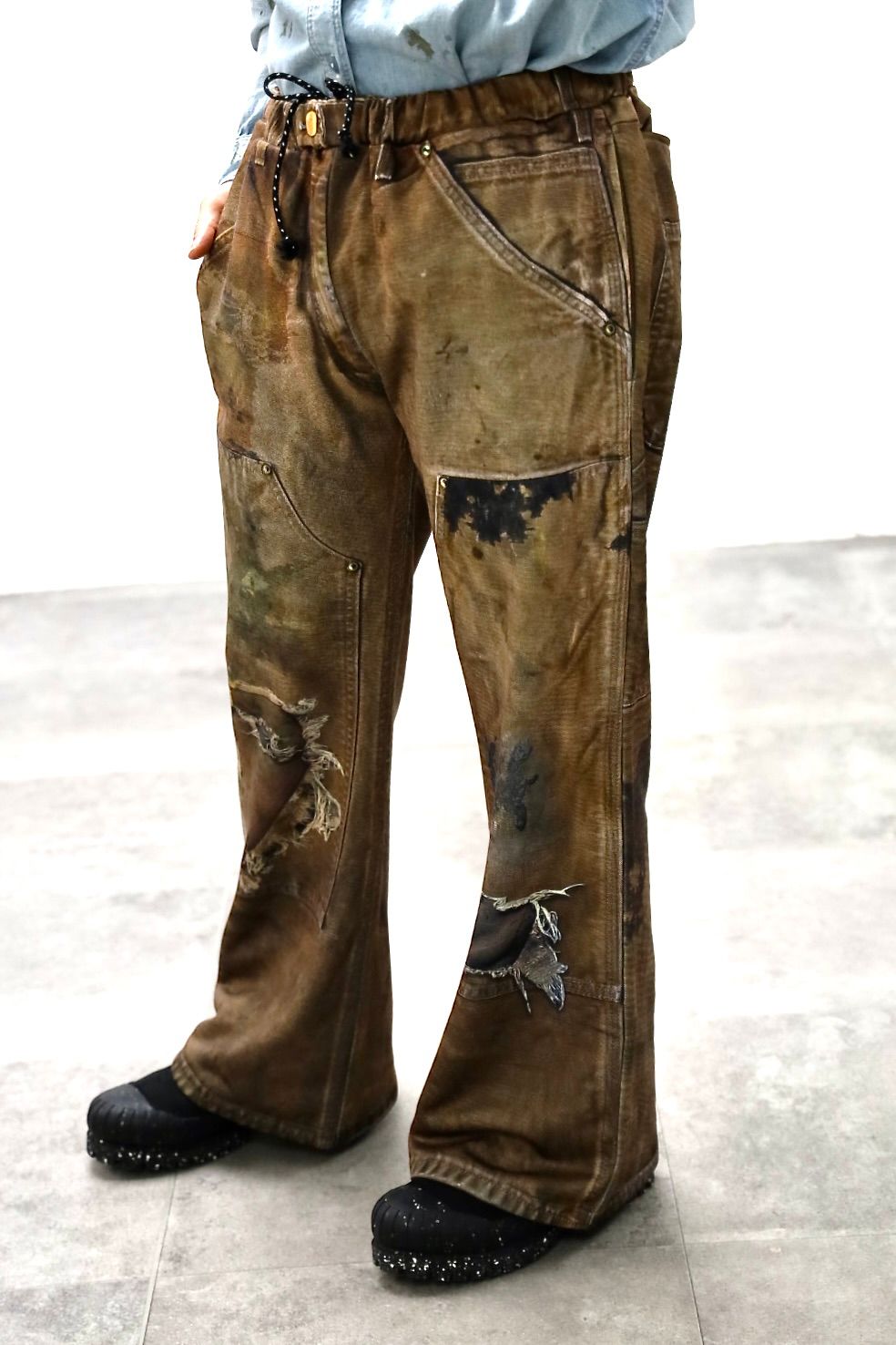 TALKING ABOUT THE ABSTRACTION PRINT FLARE PT"BROWN"スタイル20260118