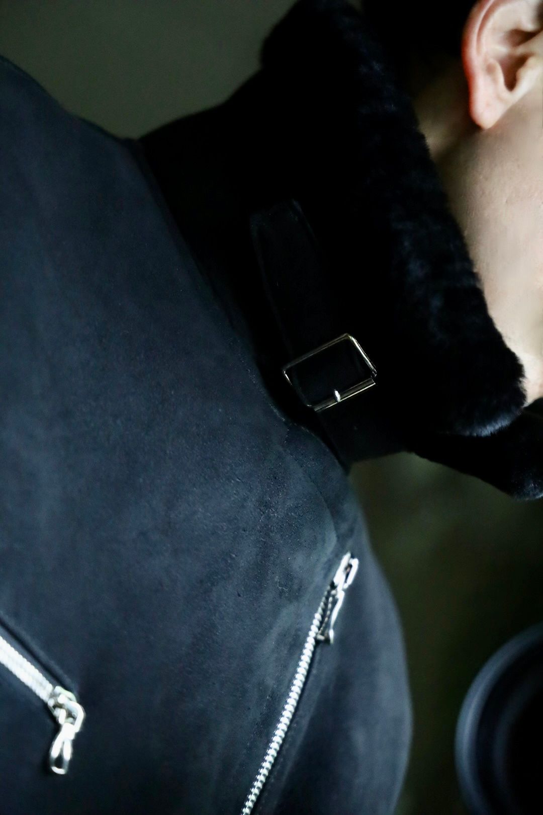 グラフペーパー24AW Sheep Mouton Aviator Jacket(GU243-20080)BLACK
