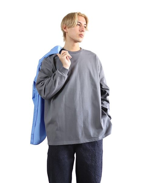 グラフペーパー24SS Heavy Weight L/S Oversized Tee (GRAY)style 2024.3.15