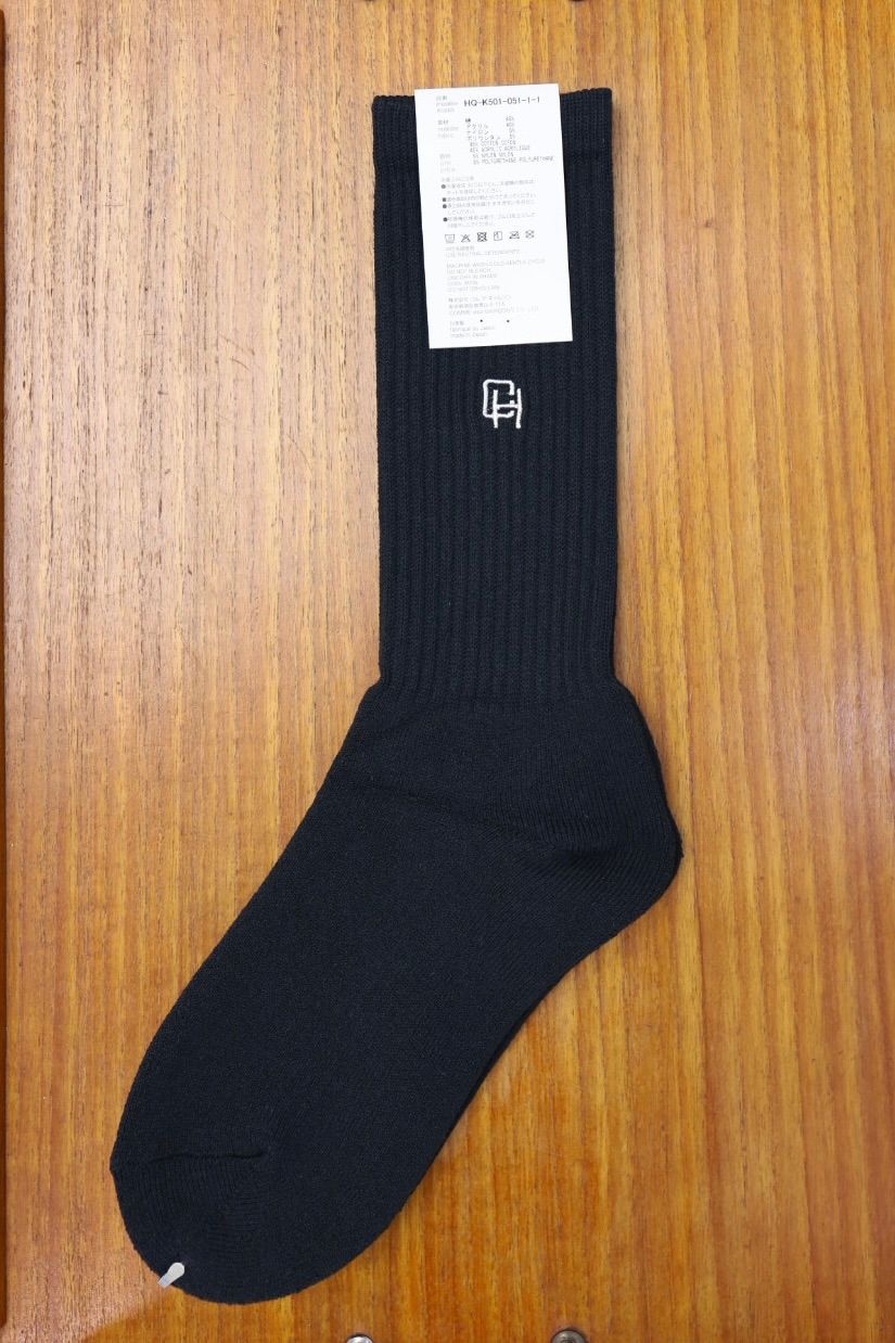 コムデギャルソンオム 綿パイル刺繍ソックス(HQ-K501-051)BLACK☆2月6日(金)発売！