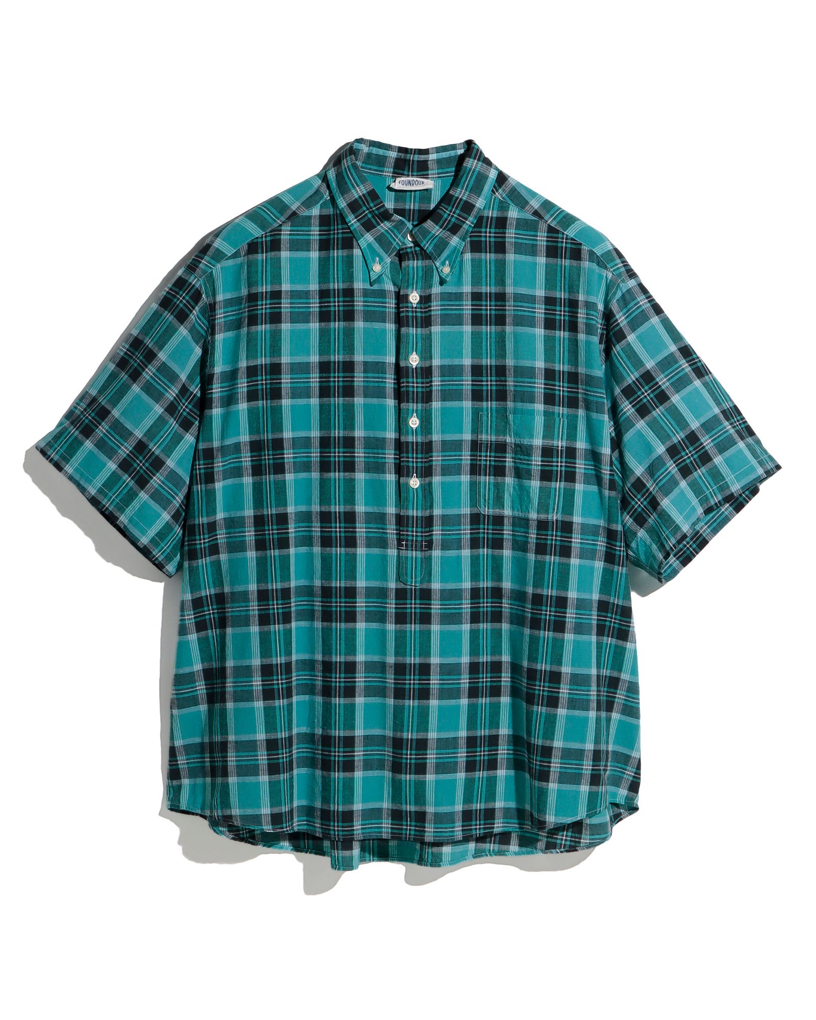 ファウンダ 25SS PULLOVER SHIRT(015FD251010)TURQUOISE/BLACK