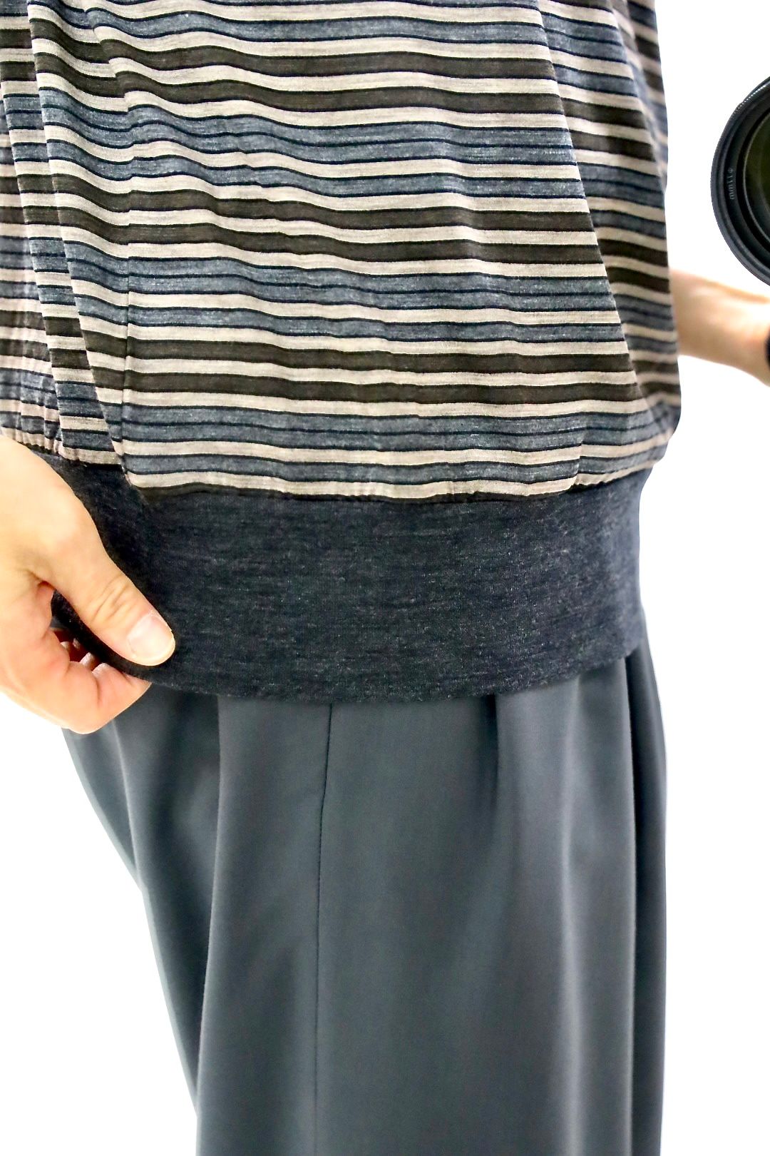 マーカ 26SS ワンボタンポロTシャツ ONE BUTTON POLO TEE S/S(M26A12CS01B)BEIGE BORDER☆新作発売！