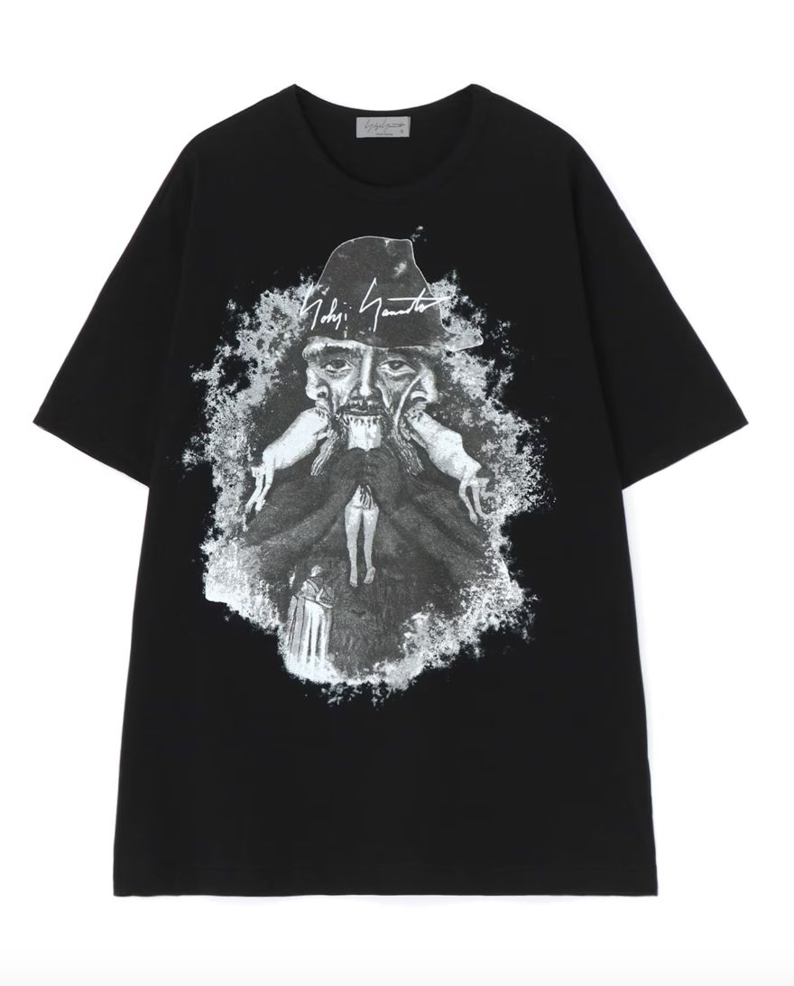 ヨウジヤマモト24SS 半袖プリントTシャツ(HS-T95-995)BLACK☆1月13日(土)発売！