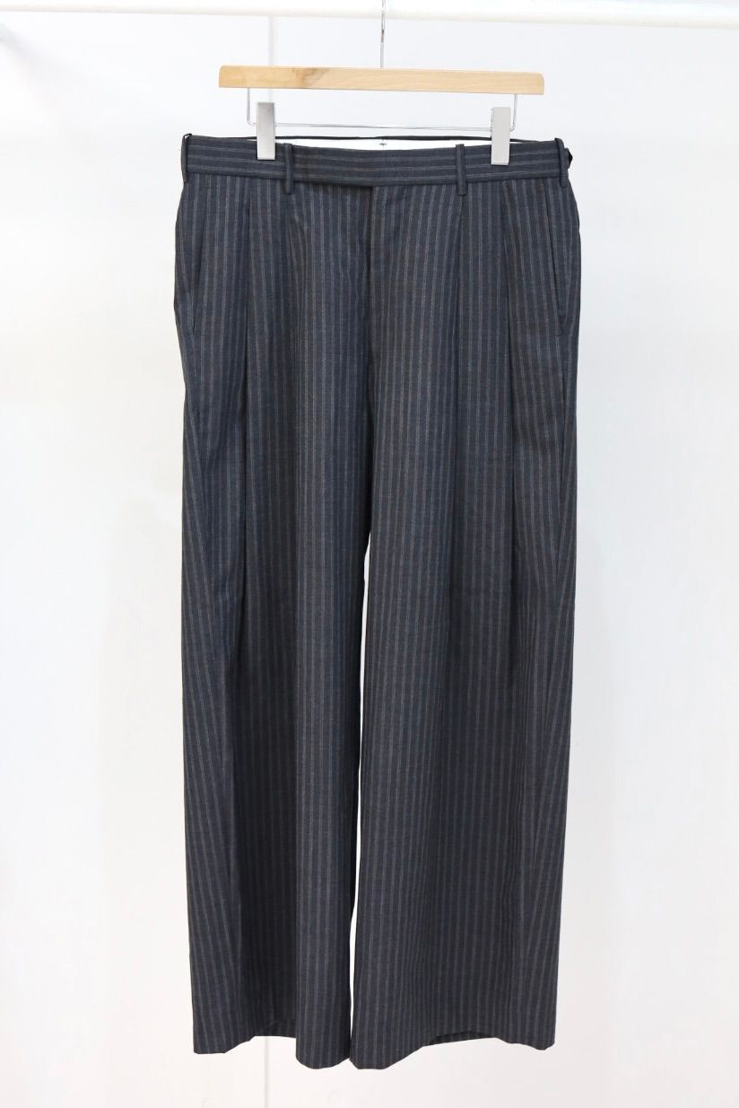 marka 26SS TWO TUCK BAGGY TROUSERS(M26A11PT02C)GRAY STRIPE☆新作発売！