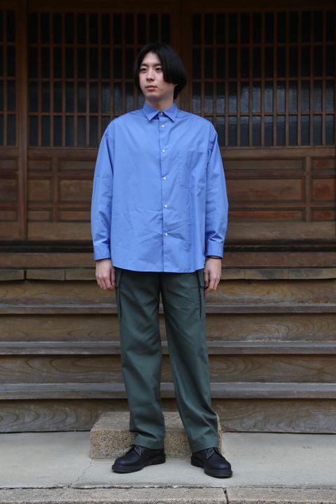 Broad L/S Oversized Regular Collar Shirt"BLUE"Style.2020.2.14.