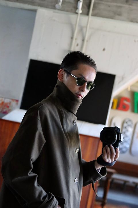 A.PRESSE Motorcycle Half Coat"OLIVE"style.