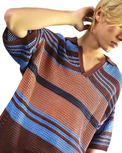 ヨーク 24SS BORDER MESH KNIT SKIPPER POLO SHIRT style 2024.5.24