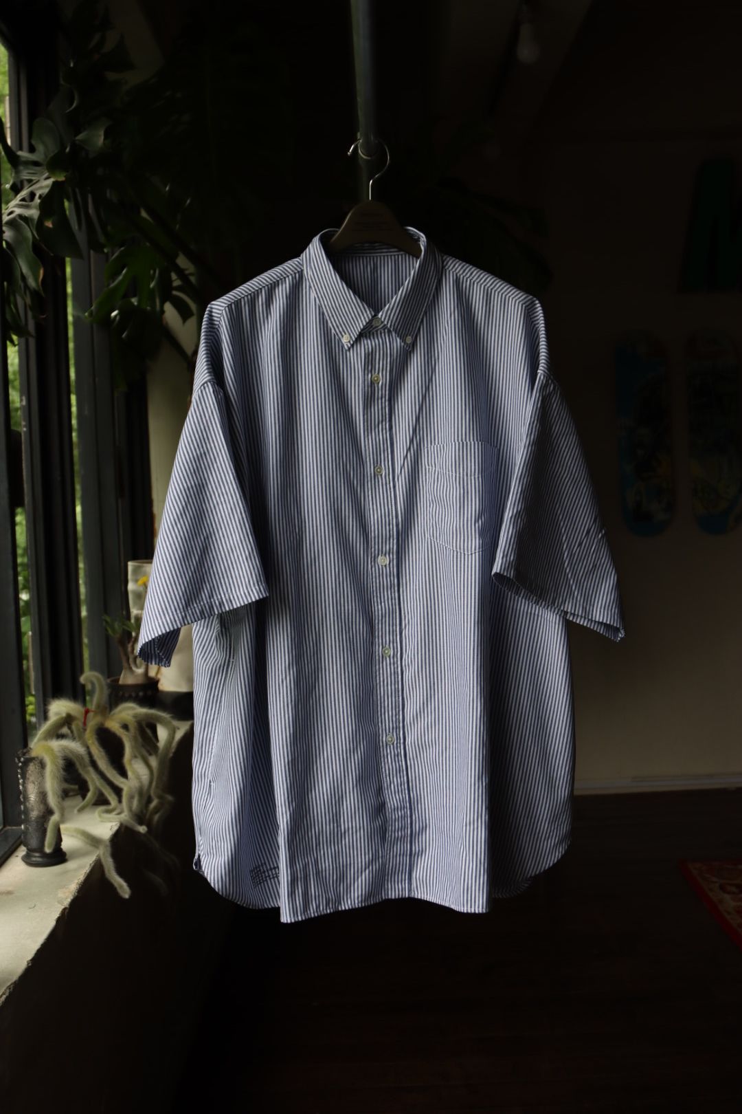 フレッシュサービス DRY OXFORD CORPORATE S/S B.D. SHIRT(FSC251-50004B)BLUE STRIPE