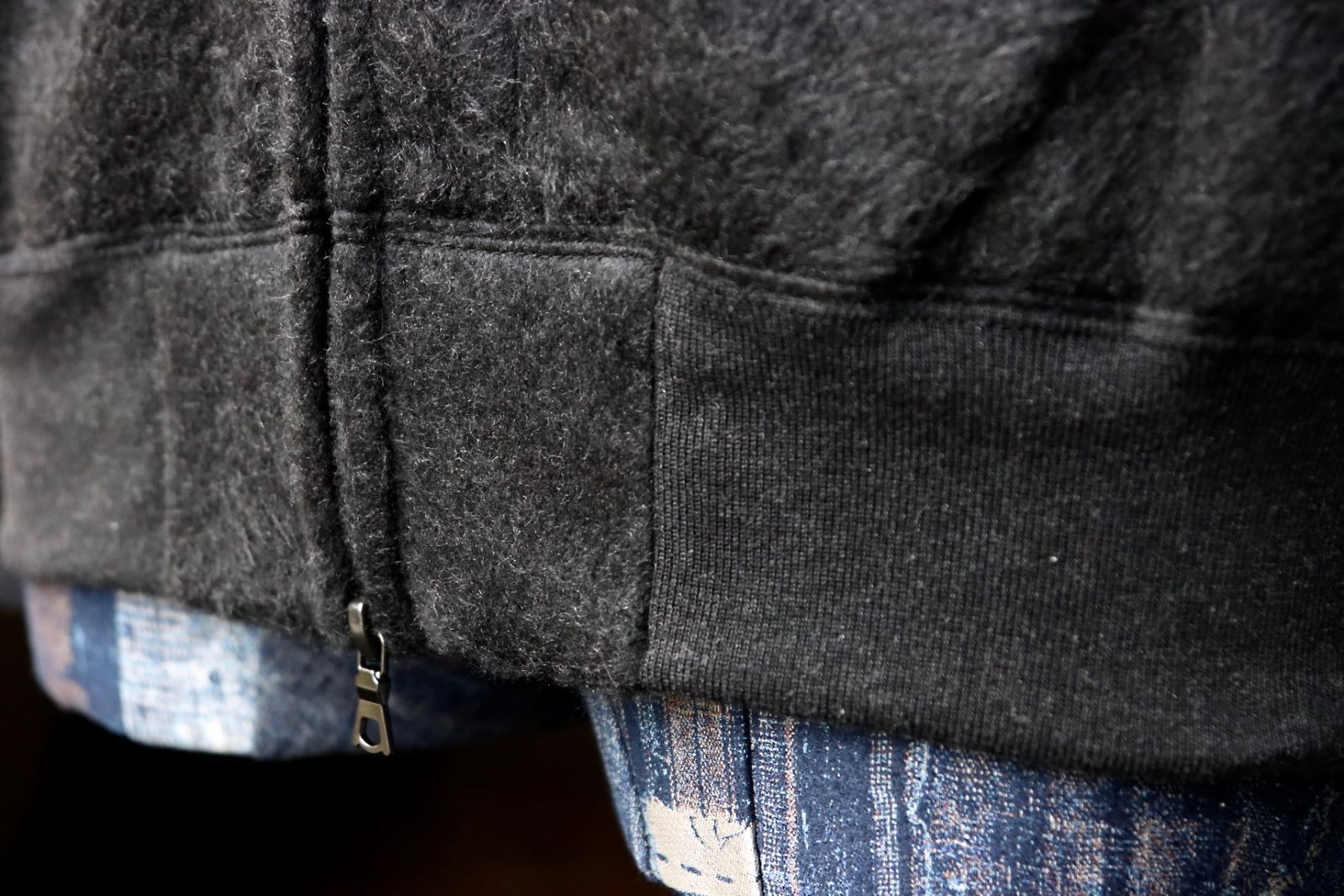 blurhms ブラームス Pe/Silk Fleece Bomber Jacket(BHS25F019)HEATHER BLACK☆新作発売！