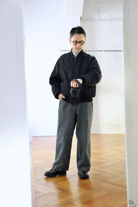 A.PRESSE Vintage Silk Flight Jacketスタイル