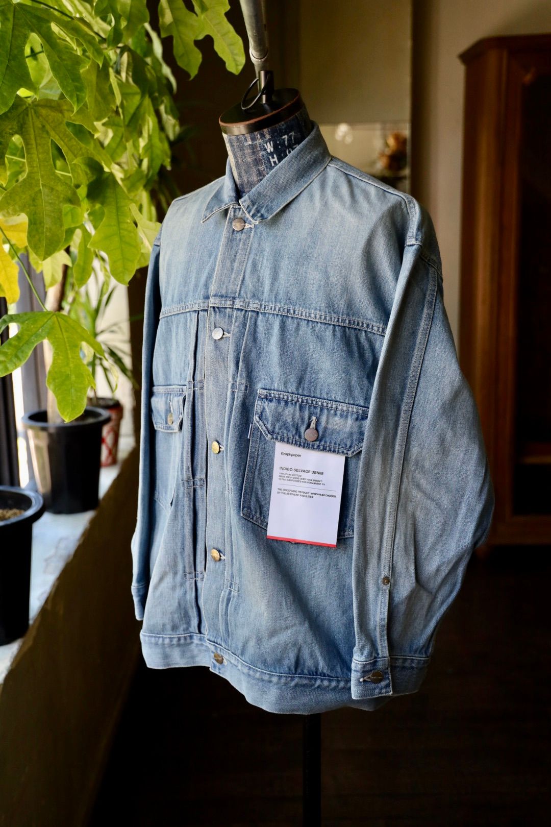 グラフペーパー Selvage Denim Jacket(GU253-20054LB)INDIGO_LIGHT FADE