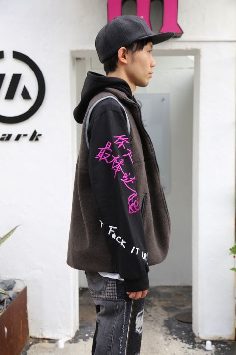 doublet MESSAGE EMBROIDERY HOODIE"BLACK"Style.2020.11.1.