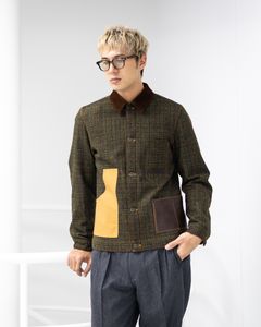 ジュンヤワタナベマン 25AW ウールチェックツイード綿ダッグレザージャケット(WP-J033-051)☆11月1日(土)発売！